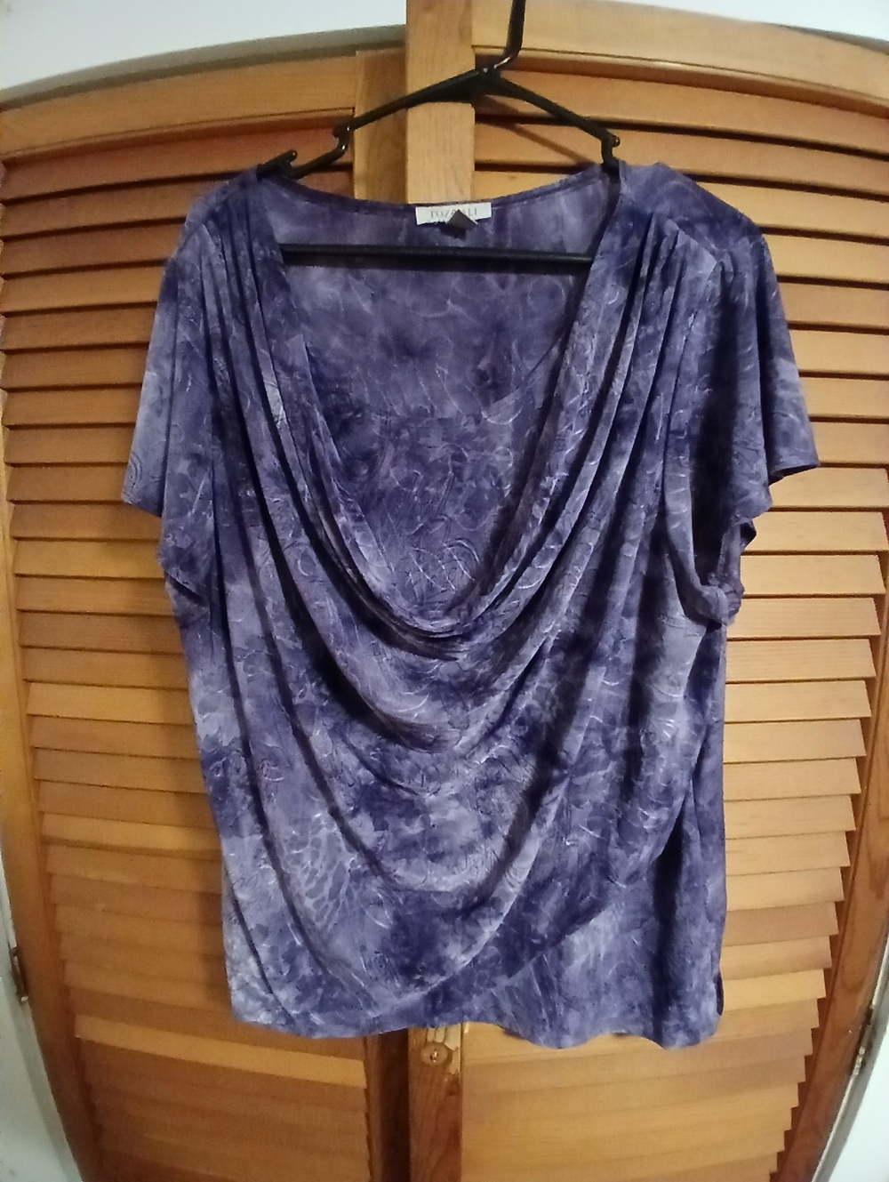 Roz & Ali Purple Draped Neck Blouse